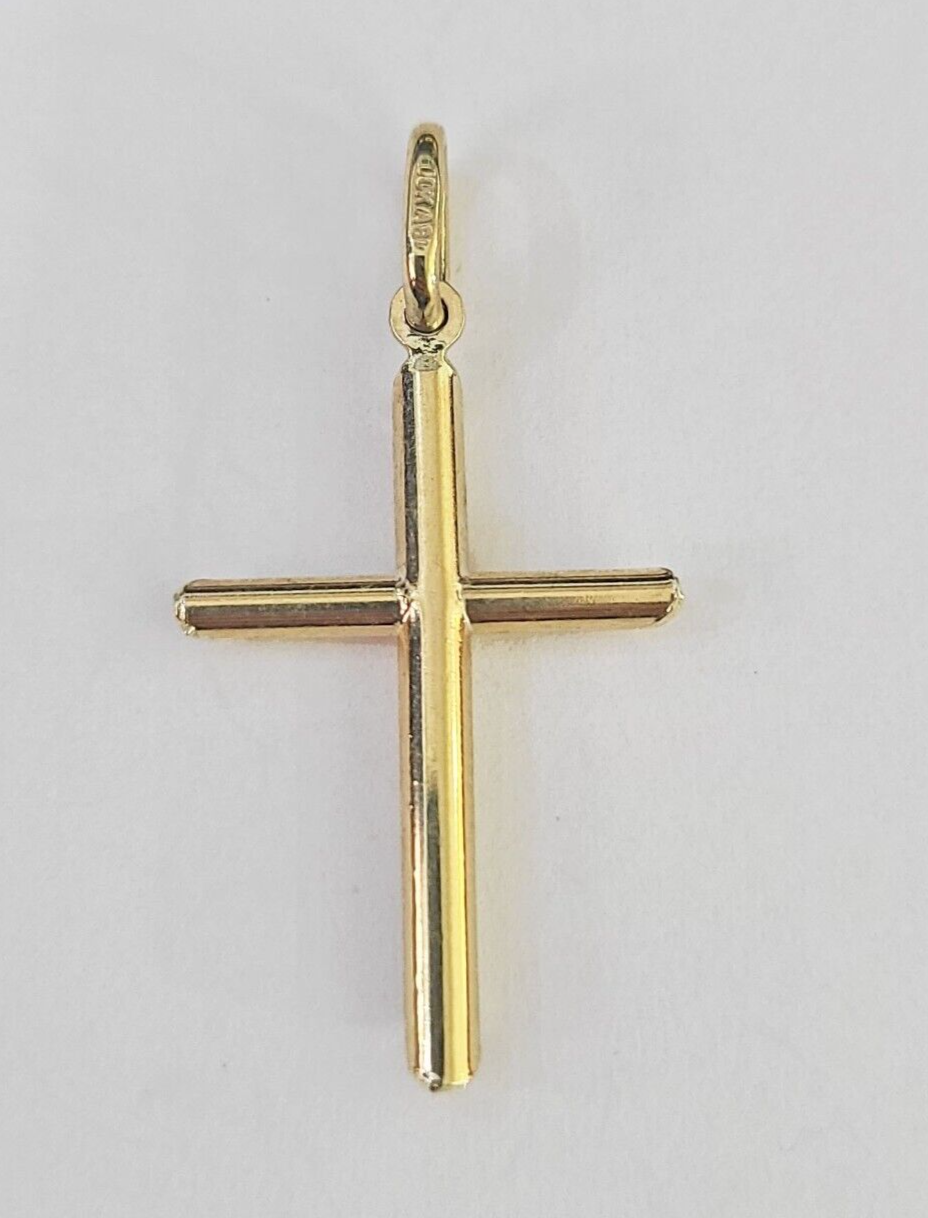 Real 10K Jesus Crucifix Cross Pendant 1" Yellow Gold Charm Genuine