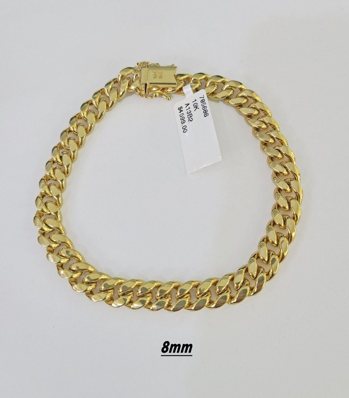 Real 10k Miami Cuban link Bracelet 6mm-11mm 7.5"-9" 10kt Yellow Gold