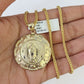 10K Gold Franco Chain Jesus Mary Charm Pendant 20-26 inches 2.5mm REAL Yellow