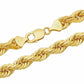 Solid 10k Yellow Gold Rope Chain 1mm-10mm Diamond Cut 16"-30"