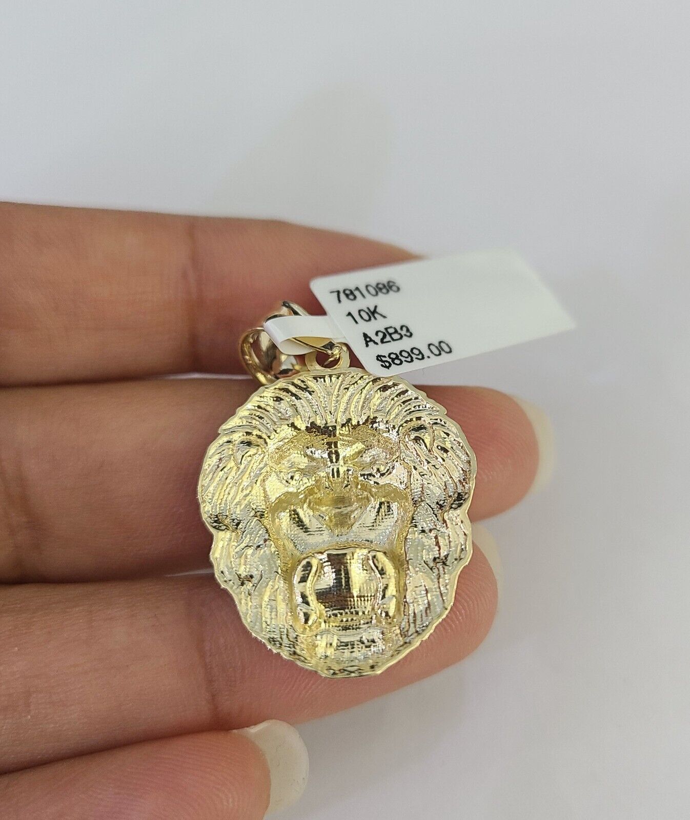 10k Solid Rope Chain 3mm Lion Head Pendant Charm Necklace SET 18-26 in