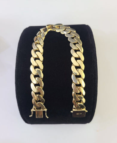 Real 10K Royal Monaco Bracelet Yellow Gold 8" Box Clasp 11mm Genuine