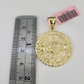 14k Miami Cuban Chain Mayan Calendar Charm Pendant 3mm 18"24" inch SET Necklace
