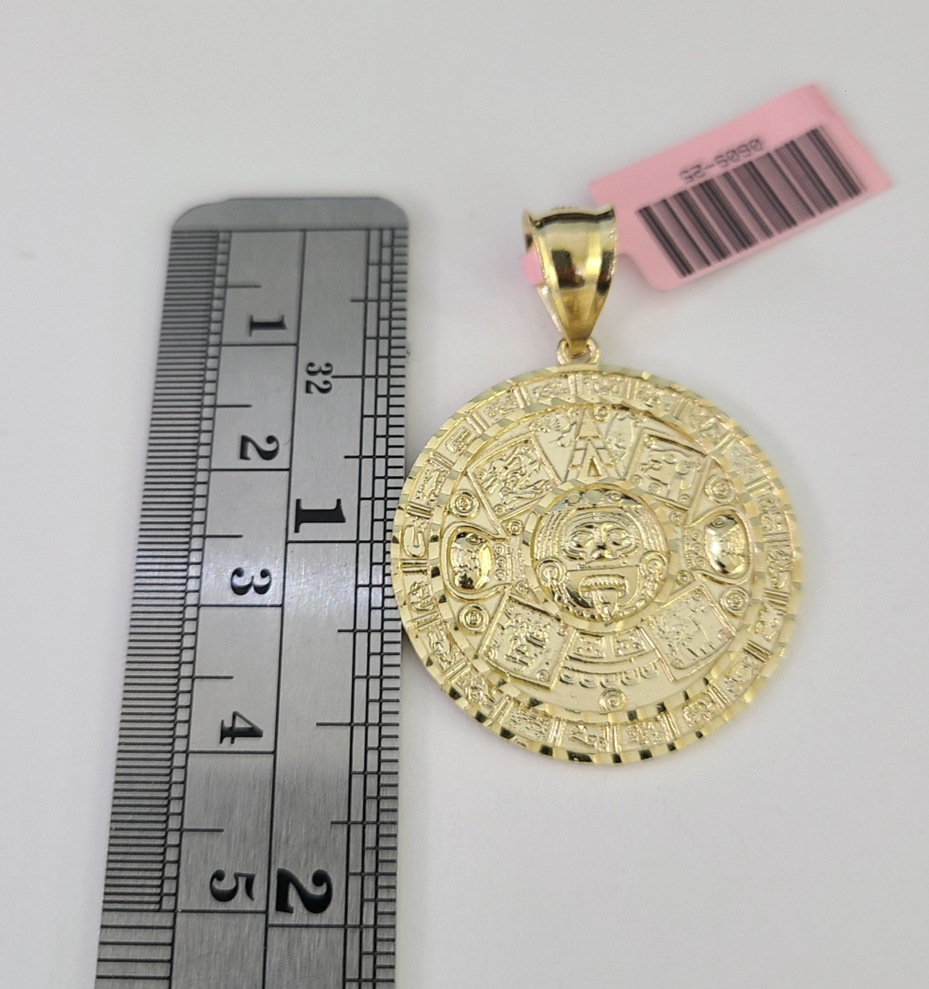 14k Miami Cuban Chain Mayan Calendar Charm Pendant 3mm 18"24" inch SET Necklace