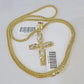 10K Gold Franco Chain Cross Charm Length 18-26 inches 2mm REAL Yellow