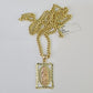 10k Miami Cuban Chain Virgin Mary Charm Set 4mm 18"-28" Necklace Yellow Gold