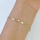 Real 10k Yellow Gold Figaro link Bracelet 3mm 7.5" Inch Men women Diamond Cut