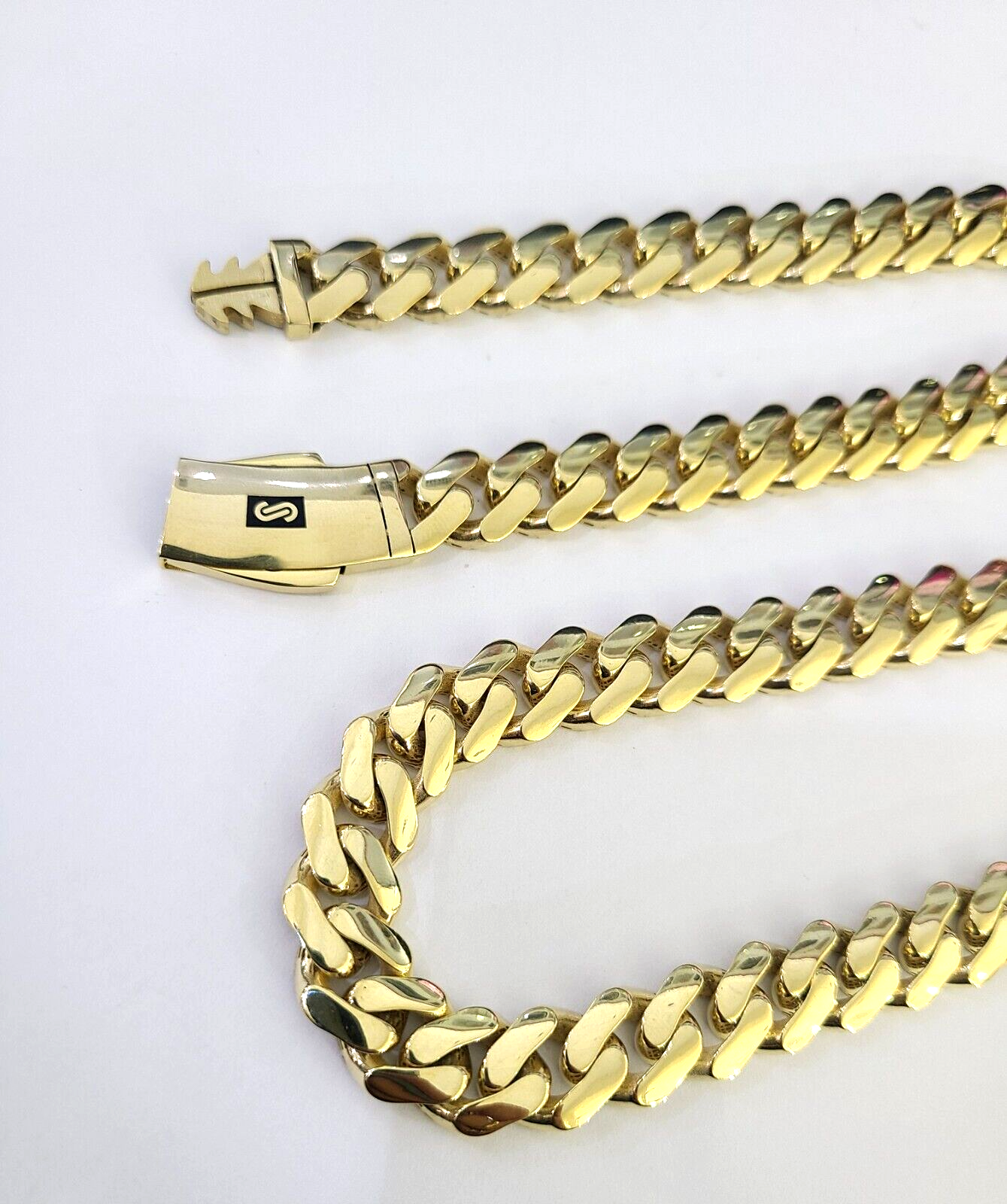 Real 10K Royal Monaco Chain Box Clasp 11mm Gold Necklace 10Kt 24" Genuine