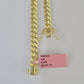 Real 14K Miami Cuban Bracelet Yellow Gold Box Clasp 8.5" Inch 6mm Link Hollow