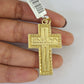 10K Franco Chain Last Supper Cross Pendant Charm Necklace 20"-26" 3mm Gold SET