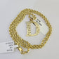 10k Gold Initial D Charm Rope Chain 16"-26" 2.5mm SET Necklace Alphabet Pendant