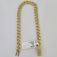 Real 10K Royal Monaco Bracelet Yellow Gold 7" Box Clasp 7mm Genuine Unisex