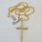 10K Gold Franco Chain Jesus Cross Charm Pendant 20-26 inches 2.5mm REAL Yellow