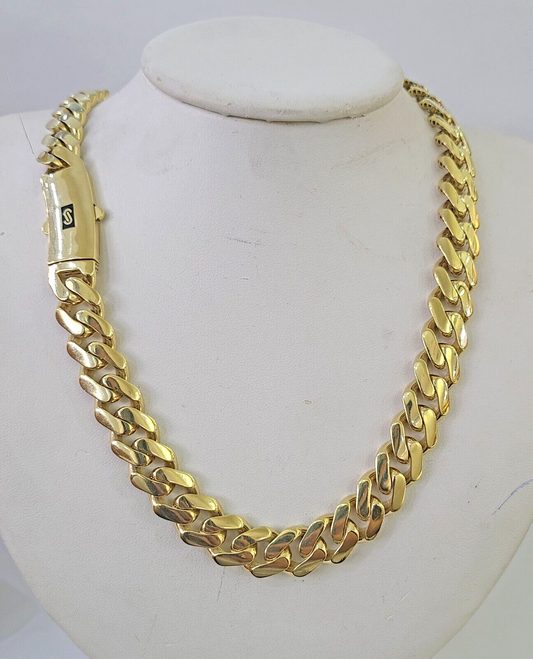 Real 10K Royal Monaco Chain Box Clasp 13mm Gold Necklace 10Kt 24" Genuine