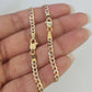 14K Solid Cuban Curb Link Bracelet Diamond Cut 3mm 7" Inch REAL Yellow Gold
