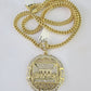 10K Franco Chain Last Supper Pendant Charm Necklace 20"-26" 5mm Gold SET Yellow