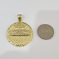 Real 10k Aztec Calendar Charm Pendant Men Women 10kt Yellow Gold