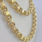 REAL 10k Gold Byzantine Chain Necklace Lobster Clasp 10mm 20"22" 24" 26" 28" 30"