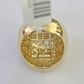 10k Diamond 50 Pesos Ring 1947 Mexico Mexican Mens Yellow Gold