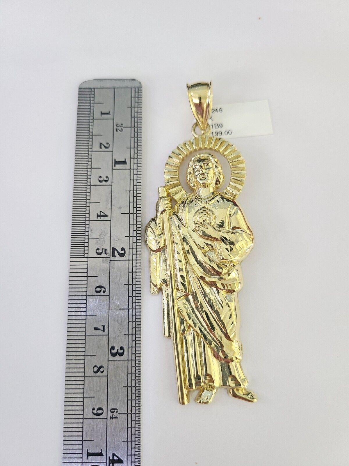 10K Franco Chain Saint Jude Pendant Charm Necklace 20"-28" 4mm Gold SET Yellow