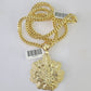 10K Franco Chain Tree leaf Pendant Charm Necklace 20"-26" 5mm Gold SET Yellow