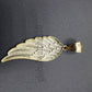 10k Yellow Gold Angel Wing Pendant Charm 10k Solid Rope palm Byzantine chain Set