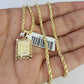 10k Gold Initial E Charm Rope Chain 16"-26" 2.5mm SET Necklace Alphabet Pendant