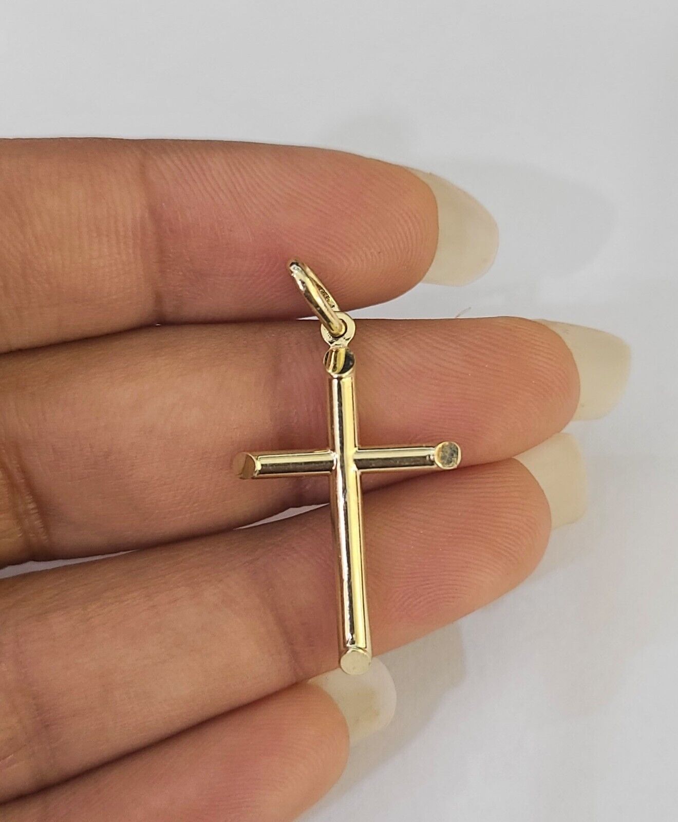 Real 10K Jesus Crucifix Cross Pendant 1" Yellow Gold Charm Genuine