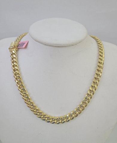 14k 8mm Miami Cuban Link Chain Yellow Gold Necklace 20"-30" Inches Real