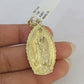 10K Gold Miami Cuban Chain Virgin Mary Charm 20"-28" 3mm REAL Pendant