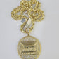 Real 10k Rope Chain Last Supper Charm Set 7mm 20"-28" Inch Necklace Yellow Gold