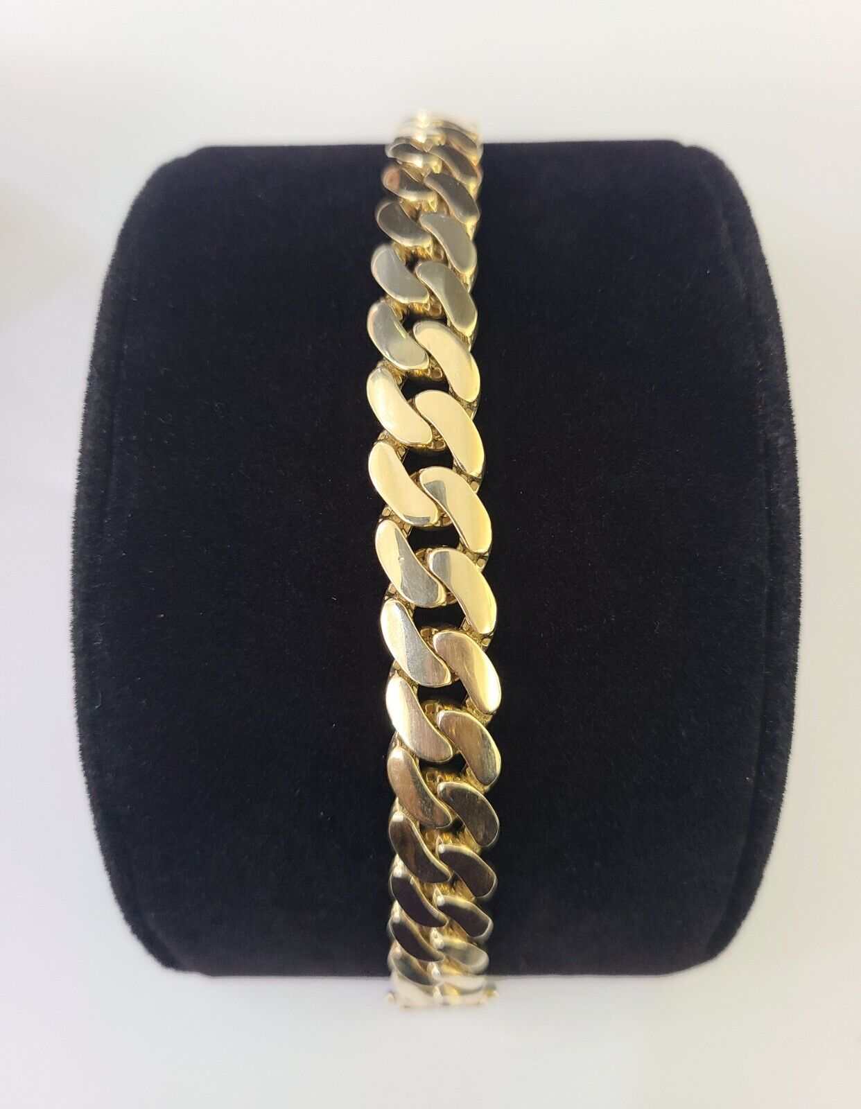 Real 10K Royal Monaco Bracelet Yellow Gold 8" Box Clasp 11mm Genuine