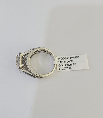 14k White Gold Diamond Ring Ladies Size 7 Engagement Weding Real Genuine