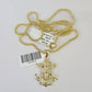 10K Franco Chain Jesus Anchor Pendant Charm Necklace 16"-24" 2mm Yellow Gold SET