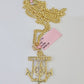 14k Yellow Gold Miami Cuban Chain Jesus Anchor Charm Set 3mm 18"-26" Necklace