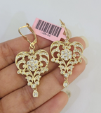 14k Chandelier Earrings Yellow Gold Push Back Real Women Genuine 14Kt