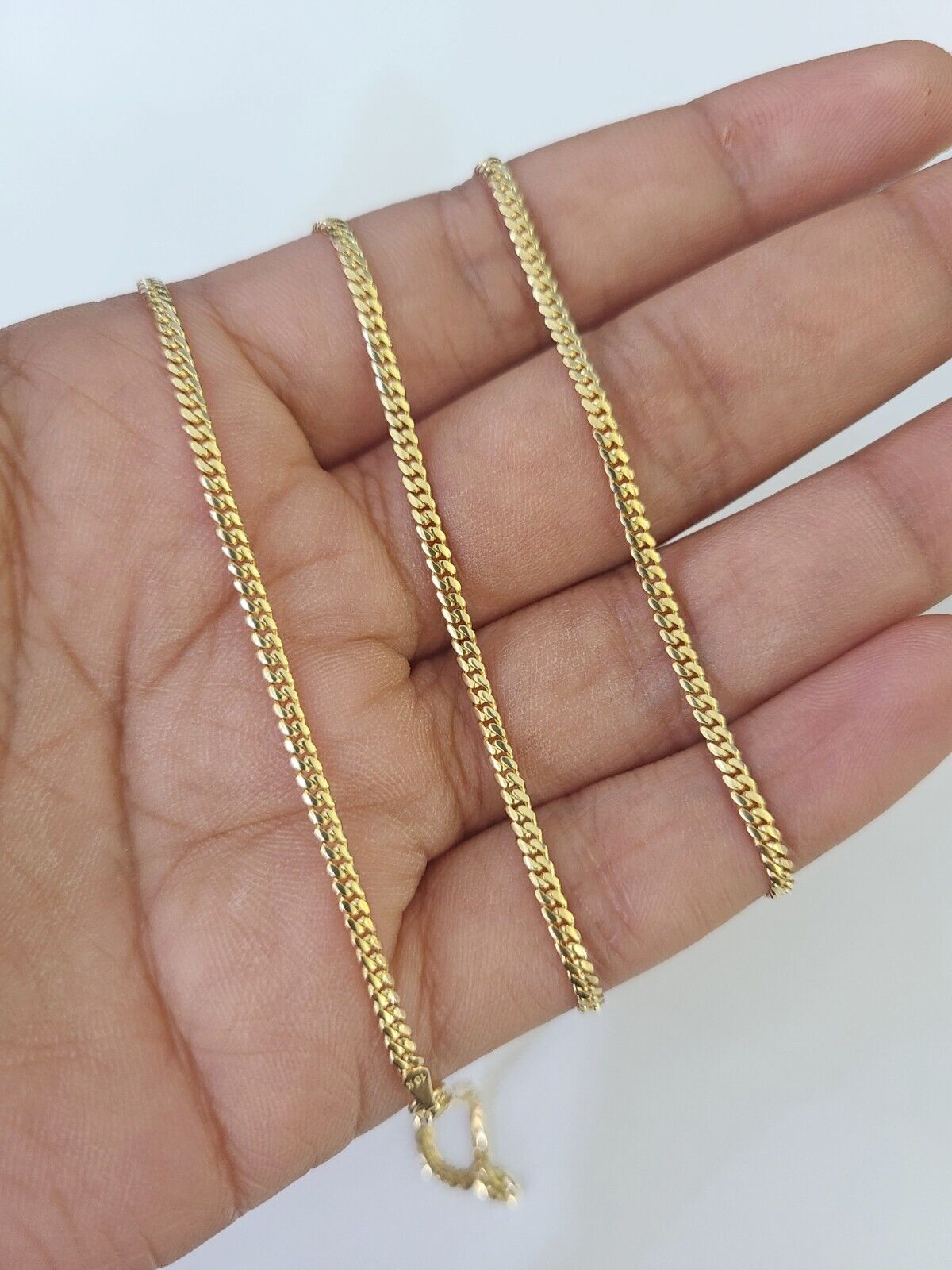 18k Real Solid Miami Cuban Chain Yellow Gold 2mm 18"-24" Inch Genuine Necklace