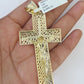 10K Franco Chain Jesus Cross Pendant Charm Necklace 20"-26" 5mm Gold SET Yellow