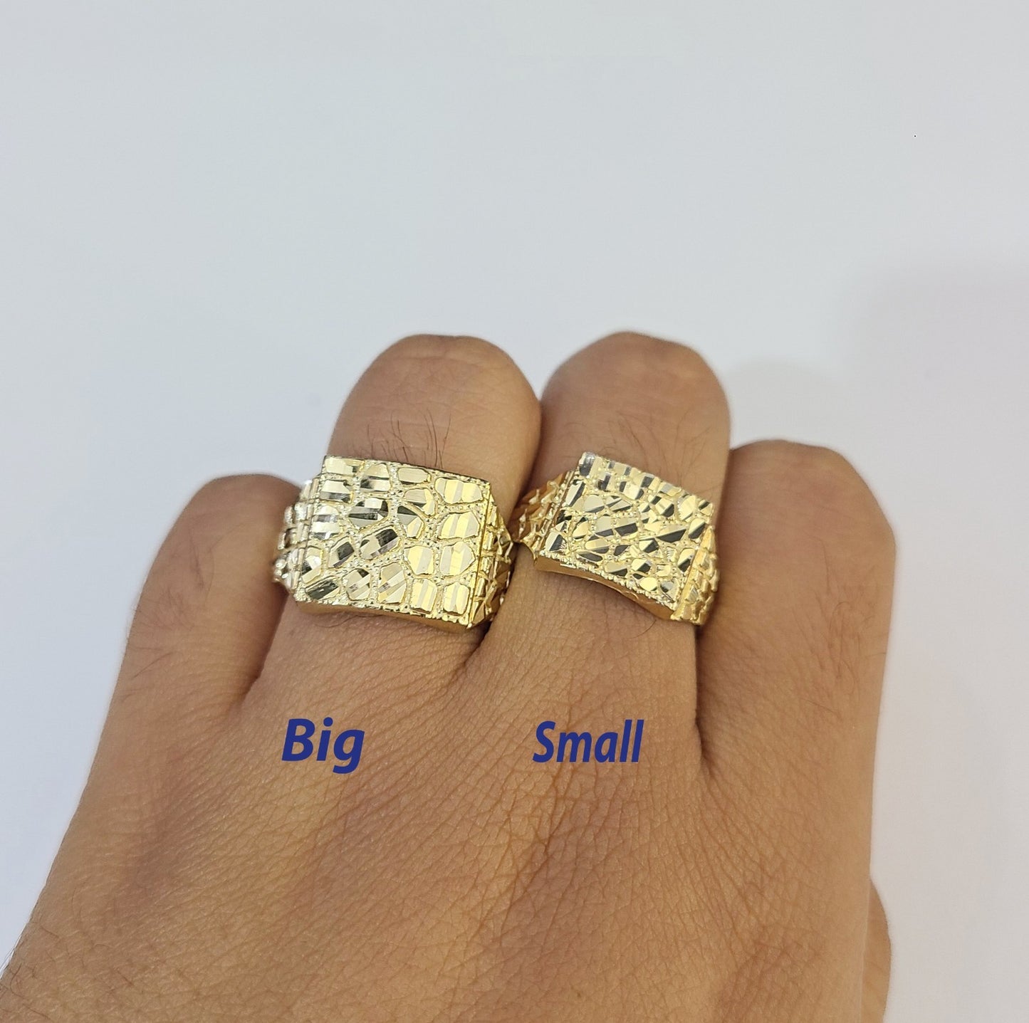 10k Nugget Ring Yellow Gold Women Men Real Genuine 10Kt