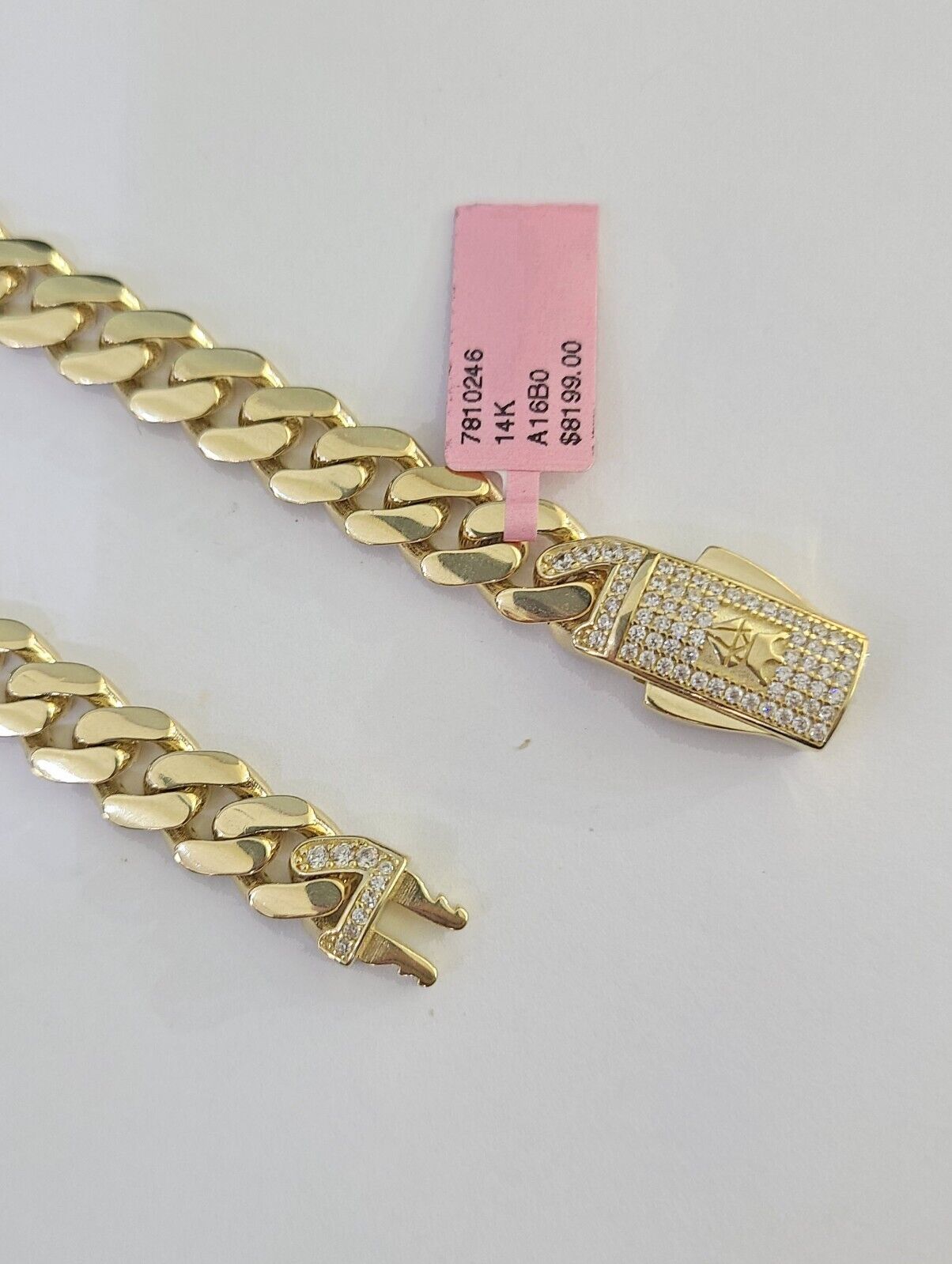 14K Royal Monaco Cuban Bracelet Yellow Gold 9mm 8.5 inches Box Lock