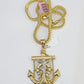 14K Franco Chain Jesus Anchor Pendant Charm Necklace 20"-26" 4mm Gold