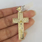 Real 10k Rope Chain Jesus Cross Charm Necklace Pendant Set 5mm 20"-30" Inch Gold