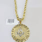 10k Yellow Gold Rope Chain Masonic Charm Set 4mm 18"-26"Inch Necklace