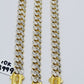 Real 10k Gold Cuban Link Royal 7mm Monaco chain 20"  Bracelet 8' Set Diamond Cut