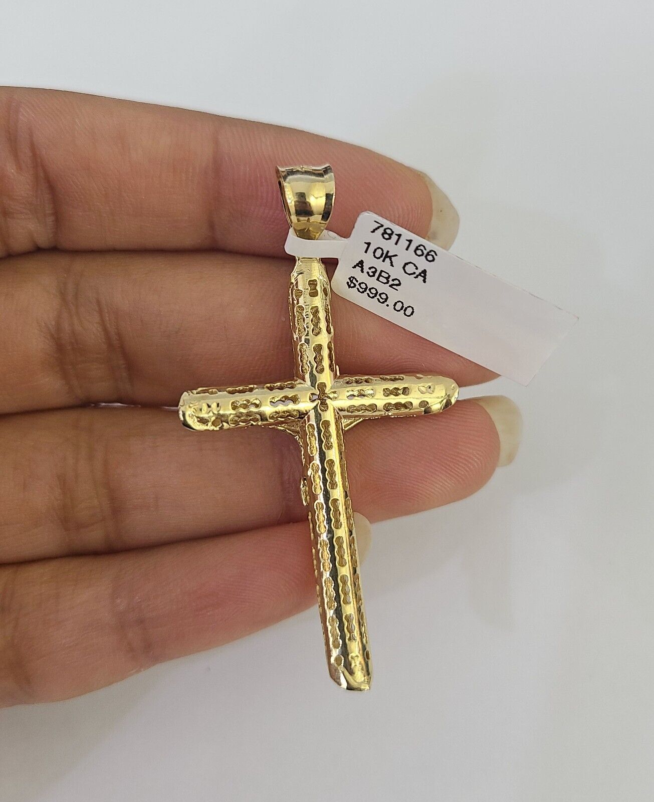 Real 10k Rope Chain Jesus Cross Charm Necklace Pendant Set 5mm 20"-30" Inch Gold