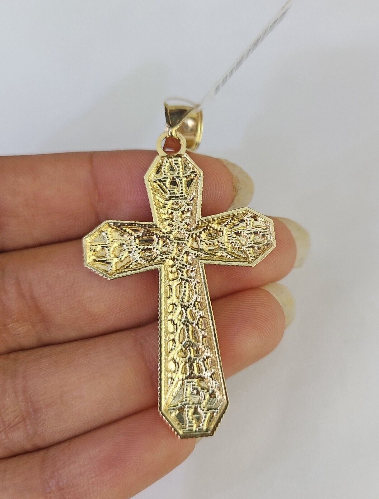 Real 10k Gold Rope Chain Jesus Cross Charm Pendant SET Necklace 3mm 20"-30" Inch