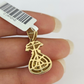 10k Solid Rope Chain 2mm Money Bag Diamond Pendant Charm Necklace SET 18-22 in