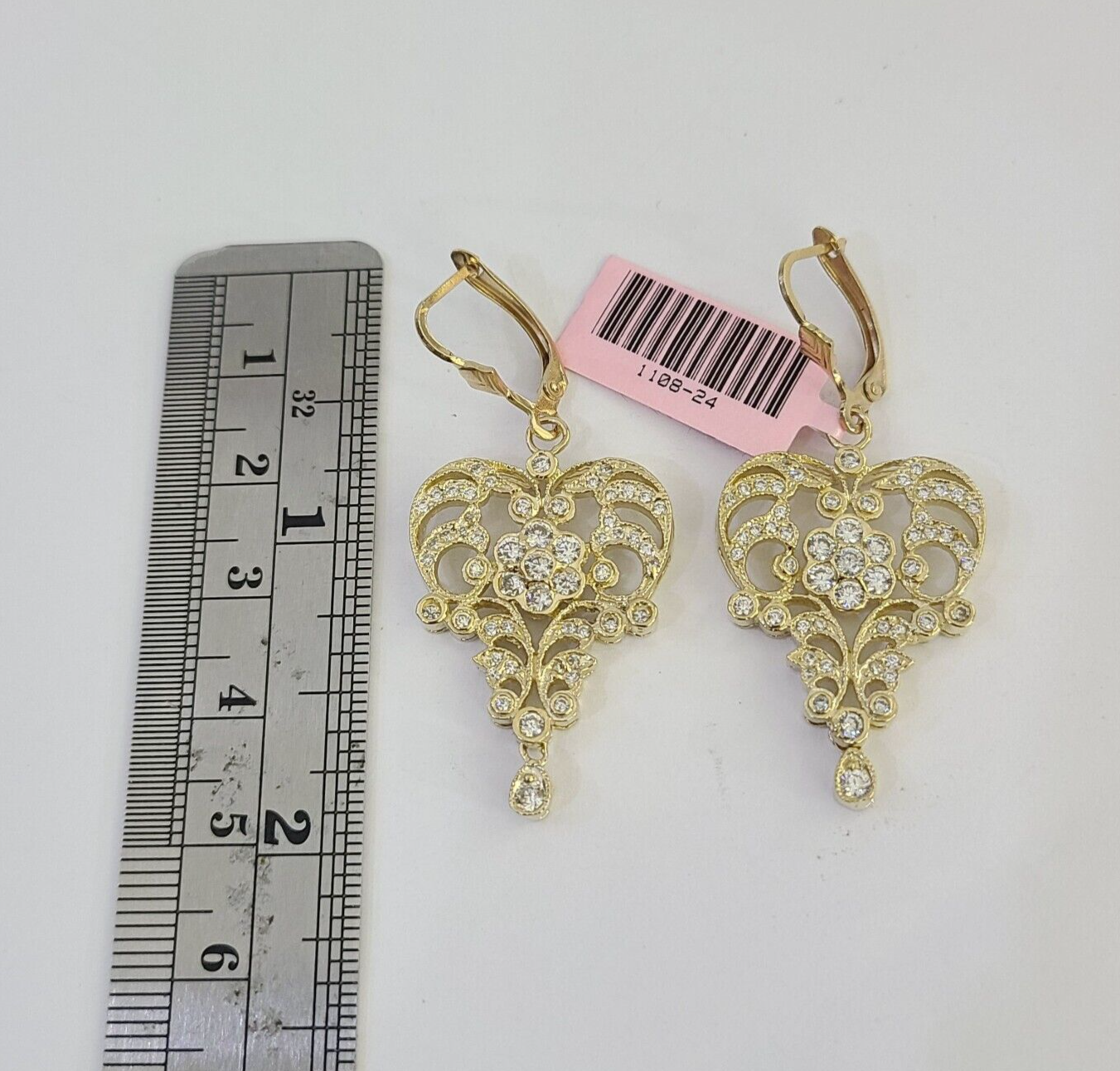 14k Chandelier Earrings Yellow Gold Push Back Real Women Genuine 14Kt