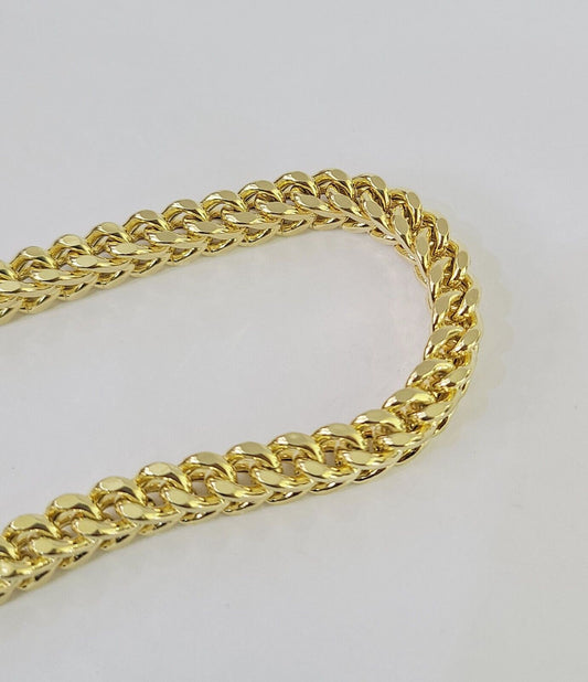 10k Franco Bracelet 8mm 8" Inch Yellow Gold Men Women Link Real 10kt
