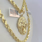 Real 10k Rope Chain Lion Charm Set 5mm 20"-30" Inch Necklace Yellow Gold